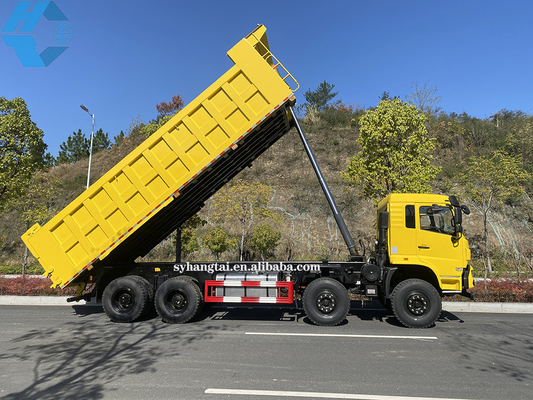 채광 무거운 덤프 트럭 벌채 수송 50 톤 덤프 트럭 8x4 12는 디젤 엔진을 선회합니다